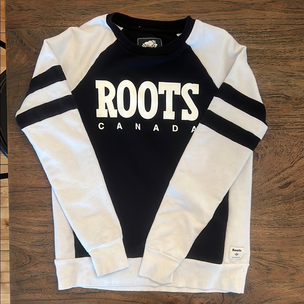 Roots Black and White Logo Sweatshirt